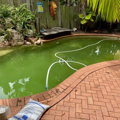 Green Pool Recovery Brisbane. Pool 2 Before